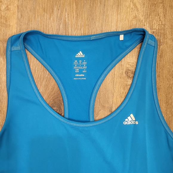 Adidas Three Stripe Climalite Racerback Tank Size Medium Blue - Picture 5 of 5